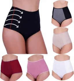 KIT 6 CALCINHA POS PARTO CINTURA ALTA MODELADORA ANTI CULOTE CONFORTO