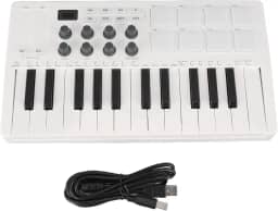Controlador de teclado USB MIDI 25 teclado de controle midi com 8 mpc beat blocs 8 blocos de bateria iluminada 8 knobs atribuíveis software de produção musical