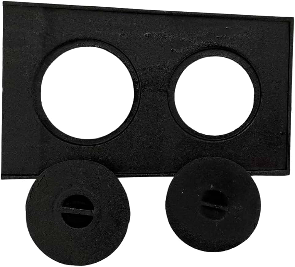 Chapa Mineira Para Fogão A Lenha 2 Furos Com Tampa de Ferro Fundido