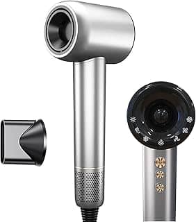 Secador de Cabelo Profissional 1500W, Baixo Ruído, Íons Negativos, Controle de Temperatura, Secador de Cabelo Com Difusor, Motor Brushless de Alta Velocidade (120000 RPM) , Secagem Rápida, Portátil, 127v/20A