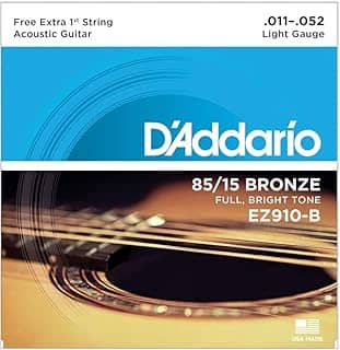 Encordoamento Para Violão Aço .011-.052 Com Corda Extra PL011 D'Addario Bronze 85/15 EZ910-B