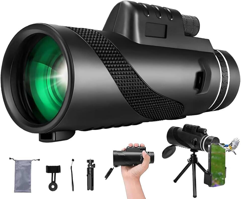 Luneta Telescópica, Monoculo Longo Alcance, Telescópio Monocular de Alta Potência, Telescópio Portátil de Mão, 10 x 36