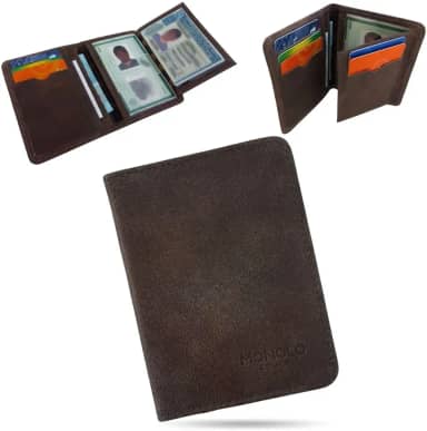 Carteira Porta Cartão Masculina Couro Legítimo Slim RG CNH MONOLO