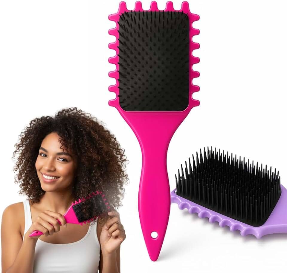 Escova Cabelo Fitagem Cachos Ondulado Finalização Profissional Raquete Wave Mechas - Ideal para Cabelos Cacheados