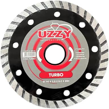 Disco de Corte Diamantado Turbo 110mm, Para Uso Geral: Mármore, Granito, Porcelanato e Alvenaria
