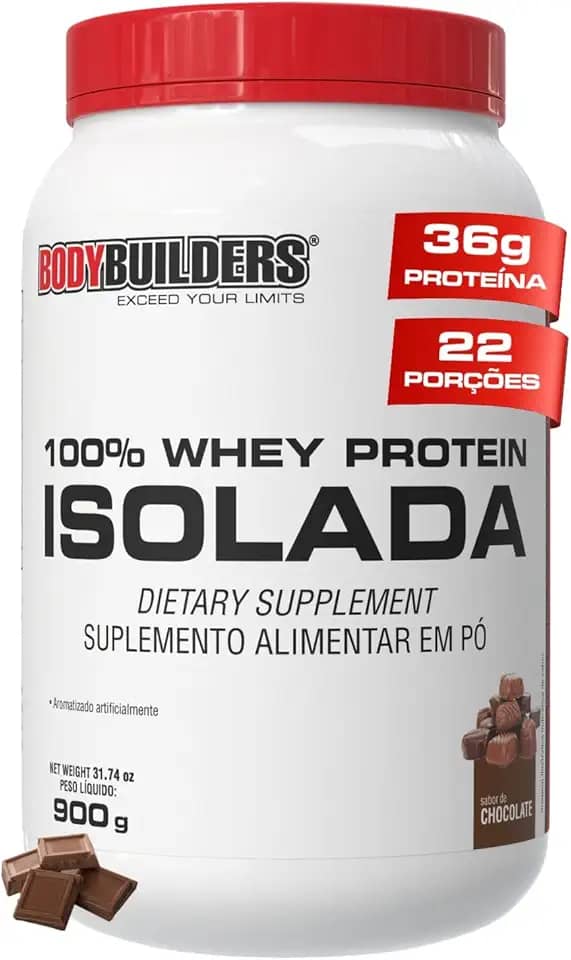 Whey Protein 100% Isolada Chocolate 900g - Bodybuilders