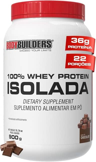 Whey Protein 100% Isolada Chocolate 900g - Bodybuilders