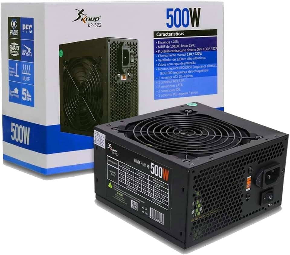 Fonte ATX Gamer 500w Real KP 522 Box