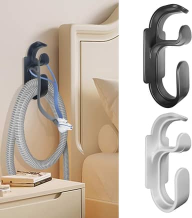 Gancho Cpap para manter a mangueira Cpap e a máscara Cpap secos e limpos, gancho organizador para máscaras Cpap e tubo Cpap. O suporte Cpap evita emaranhados na mangueira Cpap, suprimentos Cpap que