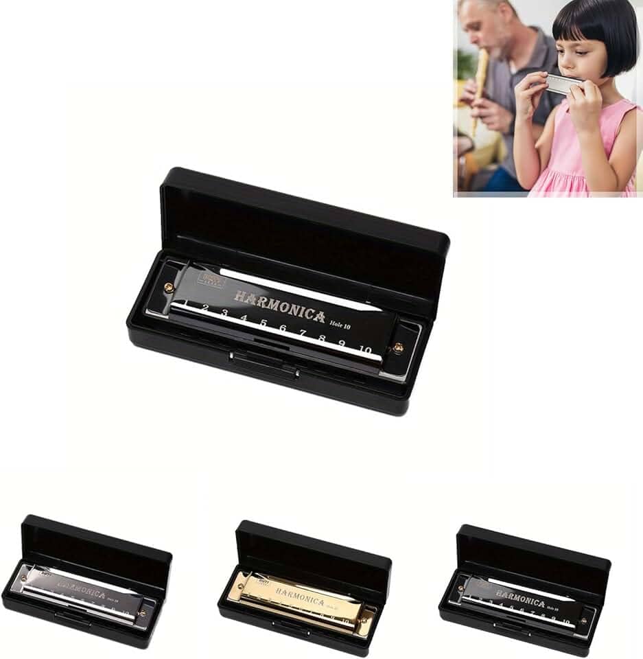 Gaita de titânio de 10 furos com furos numerados, instrumento para iniciantes, afinação C, adequada para festas e feriados, preta