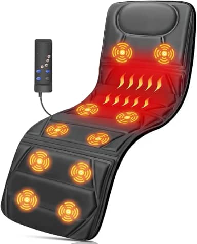 Esteira Massageadora, Colchonete e Almofada de Acupressão, Assento Massageador Almofada Massagem Lombar, Coxas e Pescoço Terapia Com Aquecimento Esteira Massageadora Preto