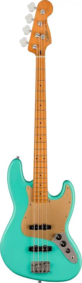 Fender Squier 40º aniversário Jazz Bass Edição Vintage, cetim verde espuma do mar, bordo Fingerboard
