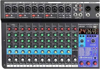 Mixer Mesa De Som V.edo A12 Bt 12 Canais Profissional Banda Igreja Evento