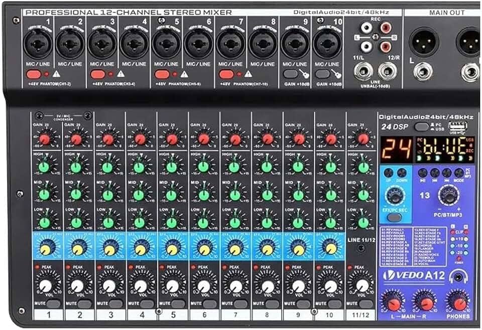 Mixer Mesa De Som V.edo A12 Bt 12 Canais Profissional Banda Igreja Evento