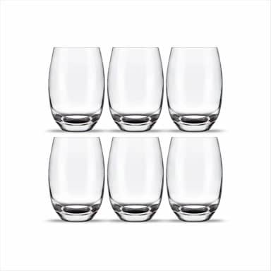 Jogo 6 Copos de Vidro Luxo 465ml - Elegância e Resistência para Todas as Bebidas e Ocasiões Vidro Grosso Premium Perfeito para Mesa Posta e Presente Inesquecível