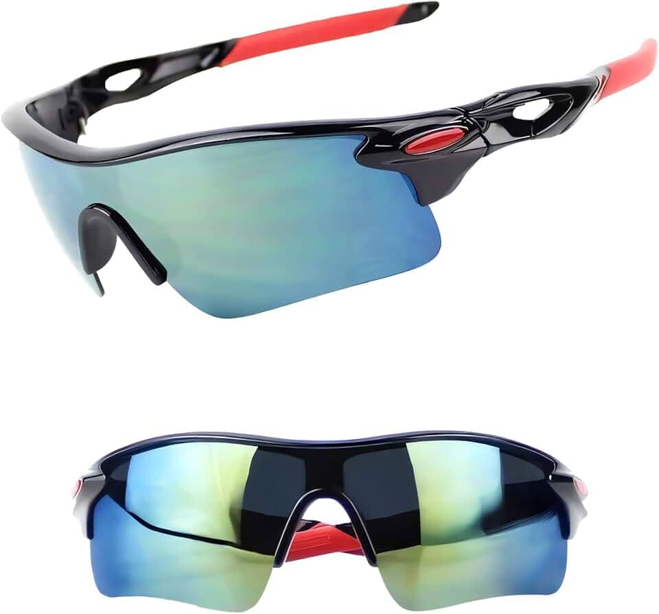 Óculos de Sol Esportivo Masculino – Lentes Espelhadas Azul-Verde UV400