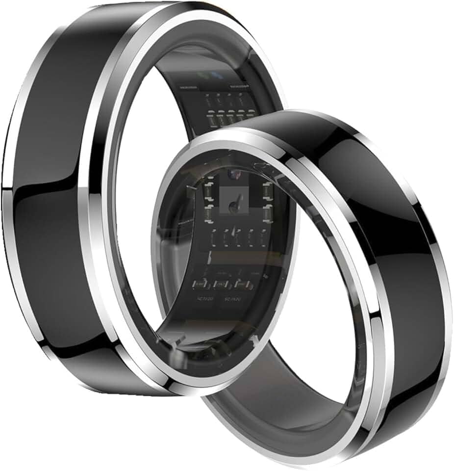 Anel inteligente de saúde, monitoramento de sono fitness, monitoramento do sono, contagem de passos, anel inteligente de 5 ATM, com aplicativo para homens e mulheres, preto (nº 7)
