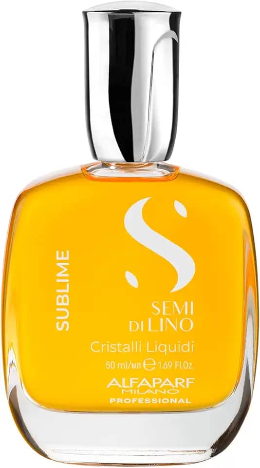 Alfaparf Milano Semi di Lino Sublime Cristalli Liquidi Óleo Capilar com Proteção Térmica – Para todos os tipos de cabelos - Protege e ilumina a fibra capilar - Fórmula vegana – Qualidade Profissional de salão 50ml