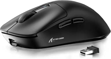 ATTACK SHARK X3 Mouse SUPERLIGHT 49g,sensor de jogo PixArt PAW3395,mouse de jogo sem fio/com fio BT/2.4G,6 DPI ajustáveis até 26000,Kailh GM8.0,mouses de escritório para Win11/Xbox/PC/Mac (preto)
