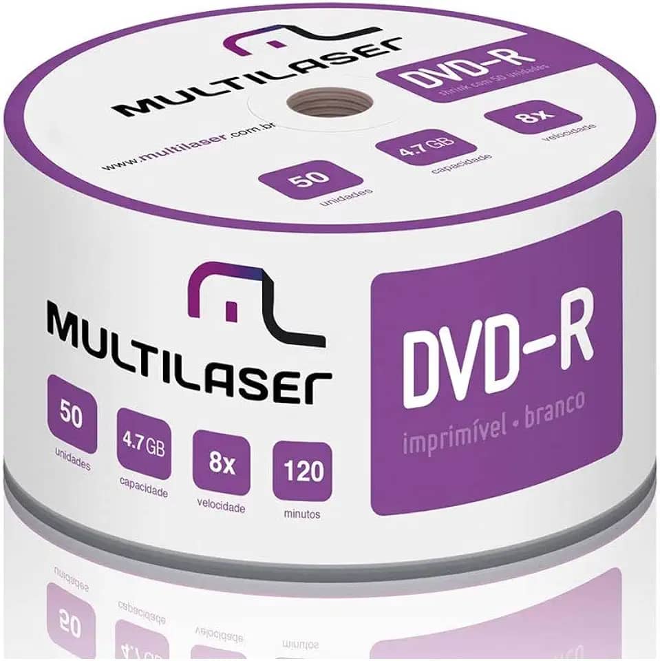 Mídia Multilaser Dvd-R Printable 08X 4.7 Gb - DV052