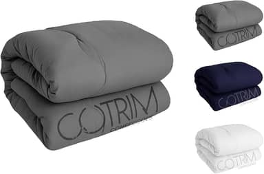 Edredom CASAL Algodao 400 FIOS Avulso Dupla face HOTEL POUSADA (CINZA, SOLTEIRO)