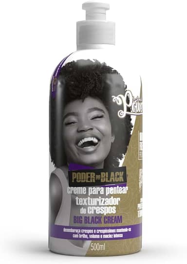Creme para Pentear Big Black Cream Soul Power - Dá Brilho, Volume e Maciez para Crespos - 500ml