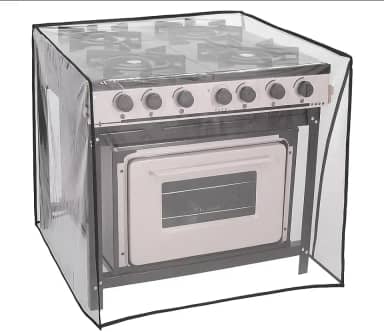 Capa Protetora para Fogão Industrial 78x85x85cm – Plástico Cristal Transparente Grosso Impermeável com Costura Reforçada e Acabamento Premium