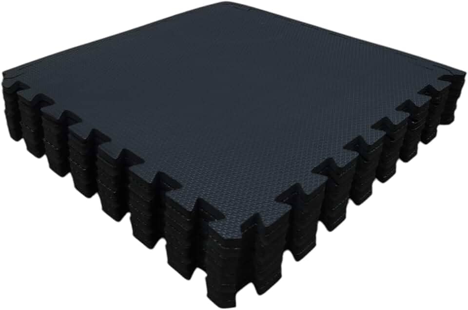 Kit com 8 Tatames Tapetes EVA Com Borda 50cm X 50cm X 1cm Preto