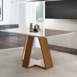 Mesa de Jantar 135x90cm Tampo em Vidro/Laca Grécia LJ Móveis