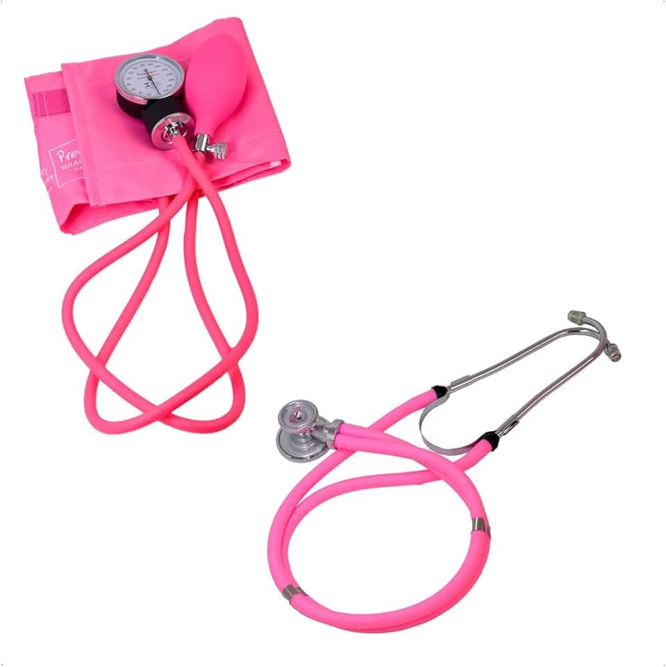 Aparelho De Pressão Com Estetoscópio Rosa - Premium