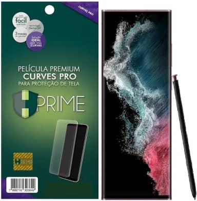 HPRIME Curves PRO - Pelicula Frontal, Compativel Samsung Galaxy S22 Ultra, Transparente