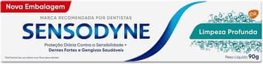 Sensodyne Creme Dental para Sensibilidade Limpeza Profunda com Flúor, Refrescância Prolongada, 90g