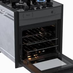 Fogao de Embutir 4 Bocas Venax Gaudi Prisma Vitreo Bl Grafite Gas Glp