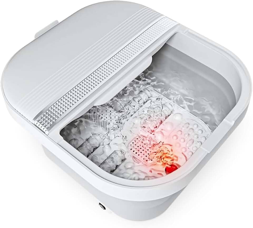 Hidromassageador de Pés Spa Dobrável com Aquecimento até 42° 7L com Rolos Massageadores Infravermelho (110)