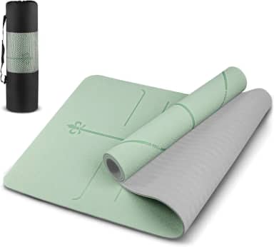 Gavzrt Tapete de Yoga 6 mm de Espessura, Tapete de Yoga Antiderrapante Pilates, Tapete Ioga de TPE, 183 x 61 cm x 6 mm