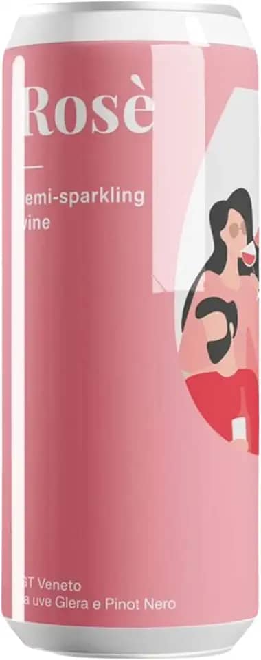 VINHO ITALIANO ROSE FRISANTE ROSATO GLERA E PINOT NERO LATA 250ML