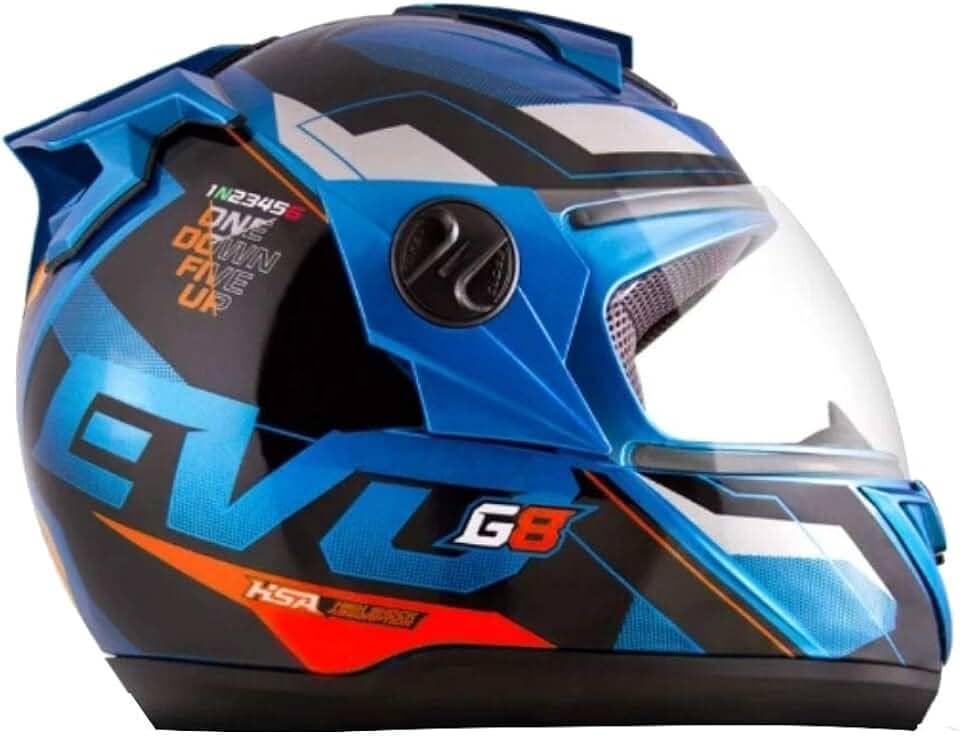 CAPACETE FECHADO PRO TORK EVOLUTION 788 G8 EVO BRILHANTE AZUL - LARANJA TAM. 60