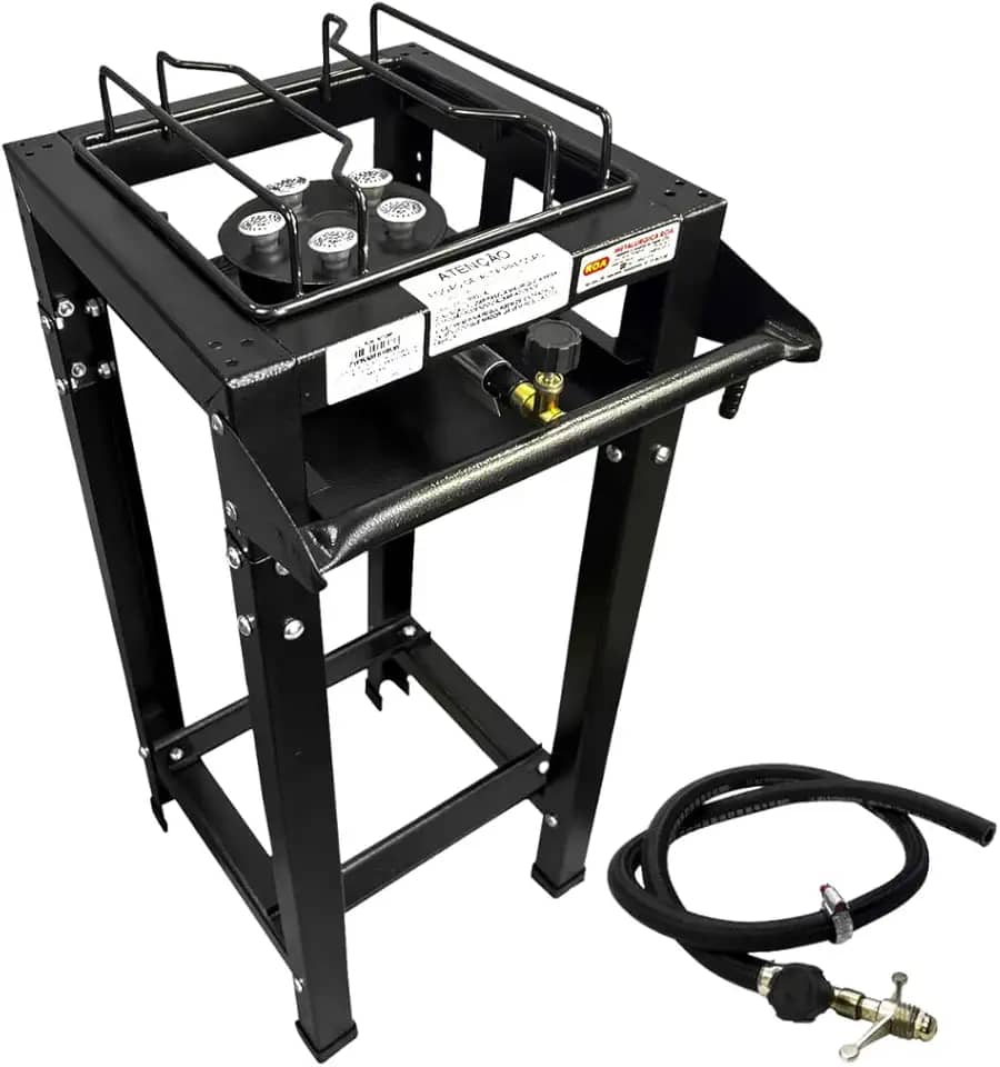 Fogão Portátil Industrial ROA 1 Boca Alta Pressão Preto