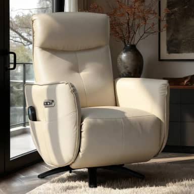 Poltrona de Massagem Reclinável Elétrica com Aquecimento Bravinni L07 Couríssimo Bege - Lyam Decor