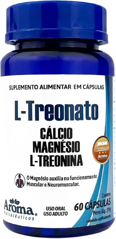 Magnésio L-Treonato, para Músculos e Neurônios, 60 Cápsulas - Aroma Bem Estar