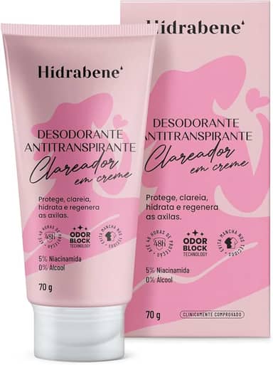 Hidrabene Desodorante Antitranspirante Clareador Creme 70g