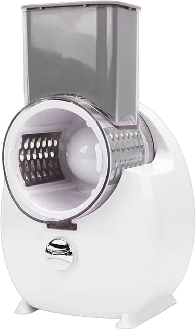 Ralador Elétrico de Vegetais, 4 Cortadores Intercambiáveis, Triturador de Queijo Rotativo Com Barra de Pressão de Segurança, Fatiadores Elétricos para Cenoura, Batata, Pepino,