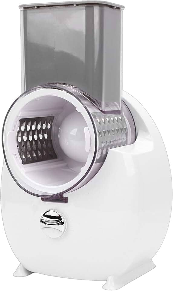 Ralador Elétrico de Vegetais, 4 Cortadores Intercambiáveis, Triturador de Queijo Rotativo Com Barra de Pressão de Segurança, Fatiadores Elétricos para Cenoura, Batata, Pepino,