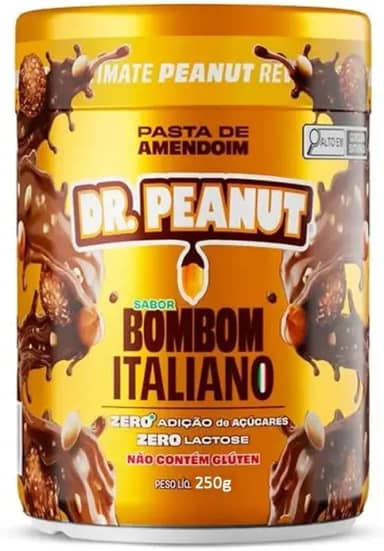 Dr. Peanut Pasta de Amendoim Sabor Bombom Italiano - Pote 250g