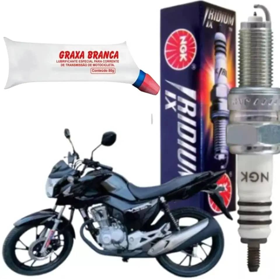 Vela Ignição de Iridium Cb 500 500x Cg Fan 150 160 Crf Nxr Bros 125 150 160 Xl 700 2003 a 2019 Ngk e Combo Graxa