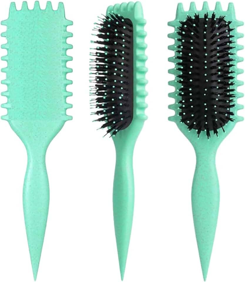 Escova Finalizadora para Cabelos Cacheados e Ondulados – Reduz Frizz, Desembaraça Suavemente e Define os Fios Sem Quebrar