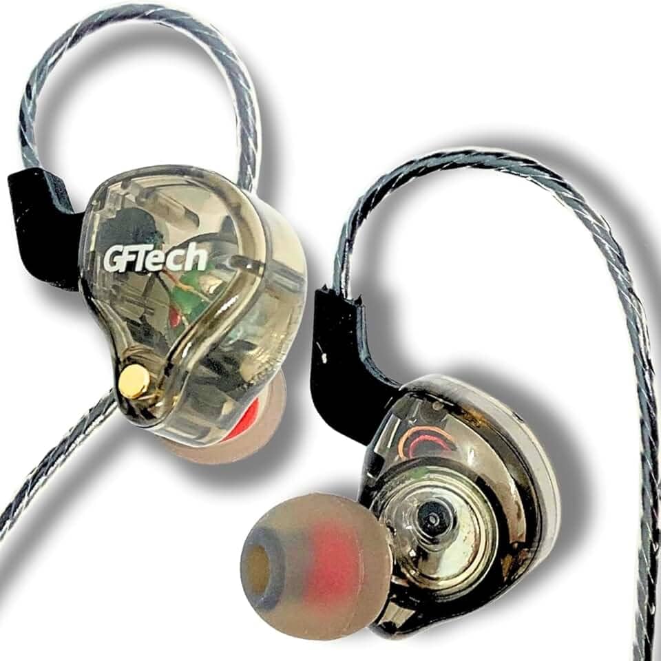 Fone In Ear Monitor de Áudio Retorno de Palco com Isolamento Acústico Alta Definição - GFTech (Grafite)