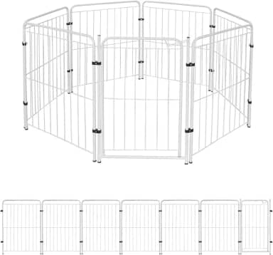 Cercado Para Cachorro Caes Cercadinho Pet Shop 6 Modulos Cor:Branco