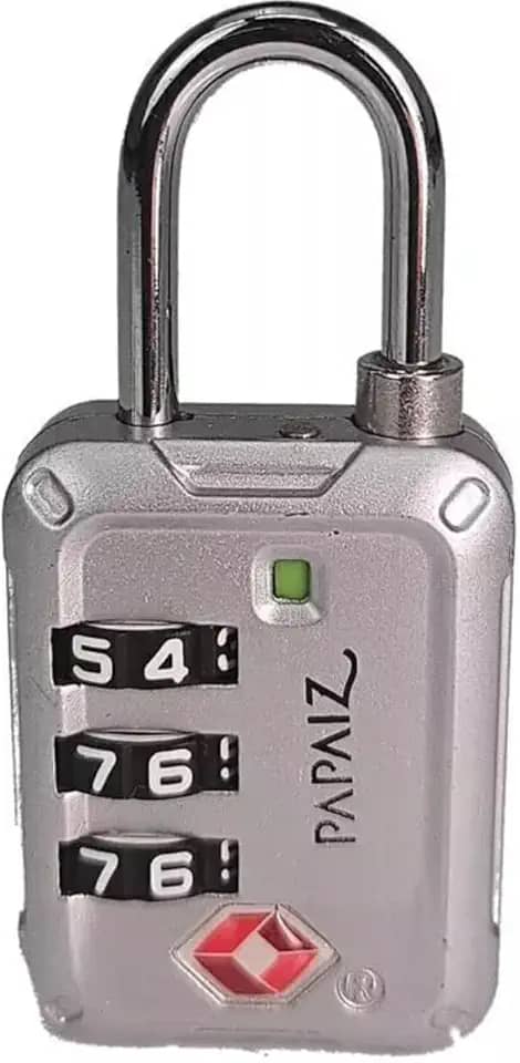 Cadeado Tsa Zamac 30z Com Segredo Numérico 3 Dígitos Papaiz (Prata)