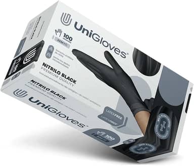 UNIGLOVES Luva Nitrilica Para Procedimento (Sem Pó) Unigloves® Black Premium Quality - M - 100 Unidades